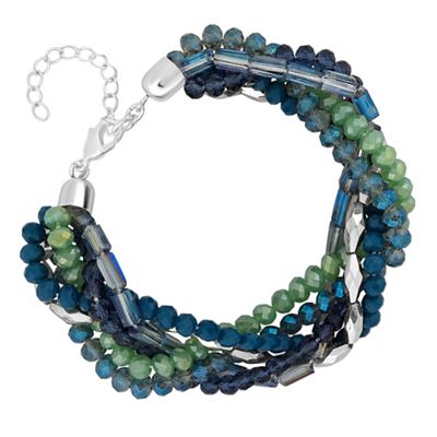 Green and blue tonal beaded bracelet
